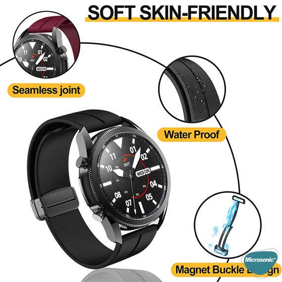 Microsonic Samsung Gear S3 Frontier Kordon Ribbon Line Koyu Yeşil 5