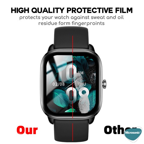 Microsonic Huawei Watch Fit 3 Tam Kaplayan Nano Cam Ekran Koruyucu Siyah 2