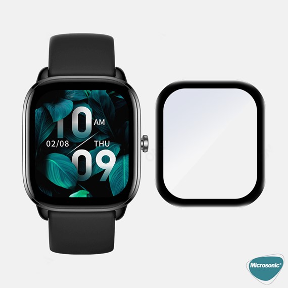 Microsonic Huawei Watch Fit 3 Tam Kaplayan Nano Cam Ekran Koruyucu Siyah 5