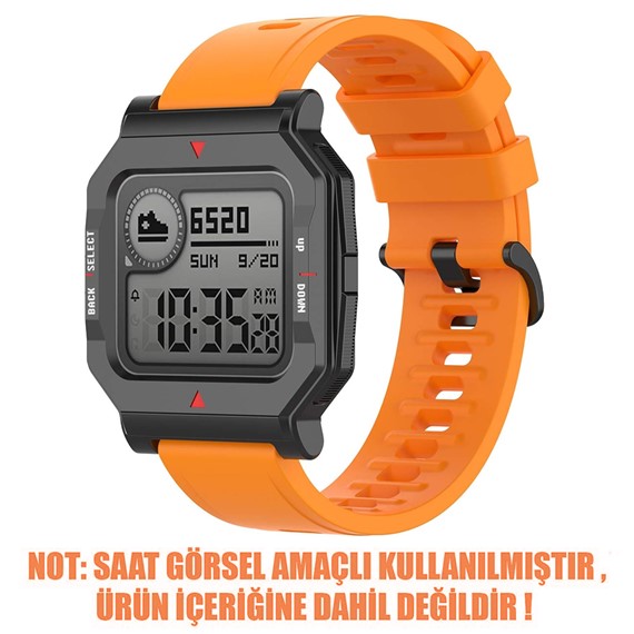 Microsonic Amazfit Neo Kordon Silicone Sport Band Turuncu 2