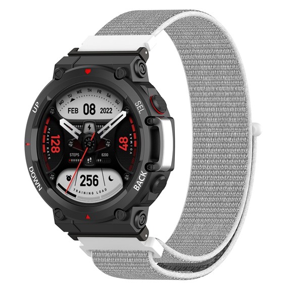 Microsonic Amazfit T-Rex 2 Hasırlı Kordon Woven Sport Loop Beyaz 2