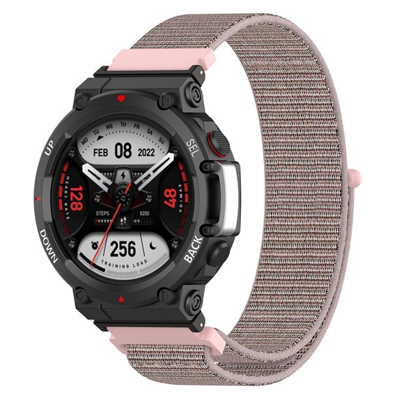 Microsonic Amazfit T-Rex 2 Hasırlı Kordon Woven Sport Loop Rose Gold 2