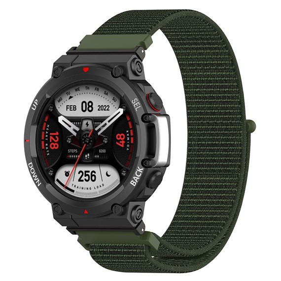 Microsonic Amazfit T-Rex 2 Hasırlı Kordon Woven Sport Loop Yeşil 2