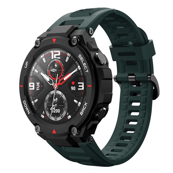 Microsonic Amazfit T-Rex Pro Kordon Silicone Sport Band Koyu Yeşil 2