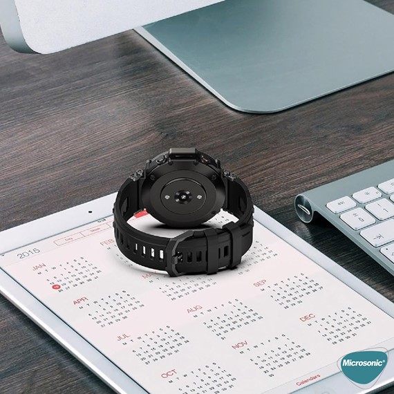 Microsonic Amazfit T-Rex Ultra Kordon Silicone Sport Band Siyah 4