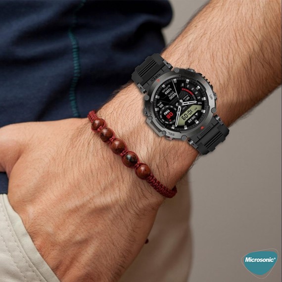 Microsonic Amazfit T-Rex Ultra Kordon Silicone Sport Band Siyah 8