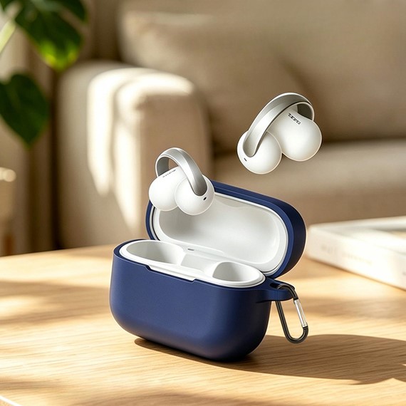 Microsonic Anker Soundcore AeroClip 2 Kılıf Askılı Mat Silikon Lacivert 2