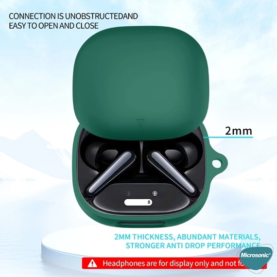 Microsonic Anker Soundcore Liberty 4 Pro Kılıf Askılı Mat Silikon Beyaz 2