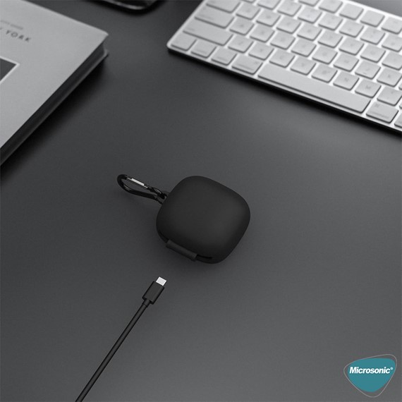 Microsonic Anker Soundcore P40i Kılıf Askılı Mat Silikon Beyaz 4
