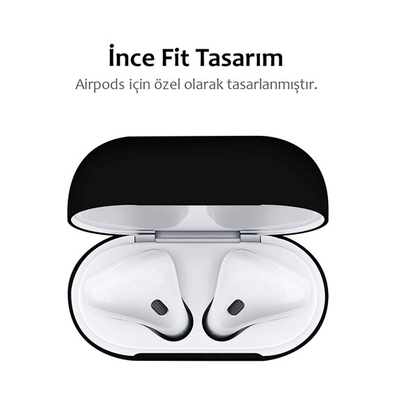 Microsonic Apple AirPods 1 Nesil 2 Nesil Mat Silikon Kılıf Beyaz 3