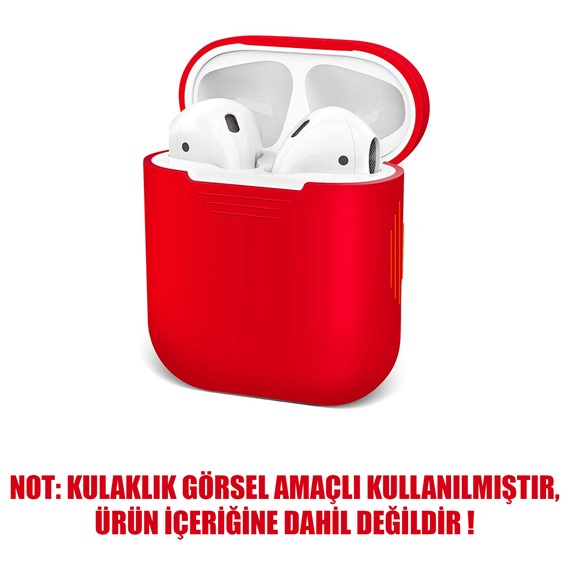 Microsonic Apple AirPods 1 Nesil 2 Nesil Mat Silikon Kılıf Kırmızı 2