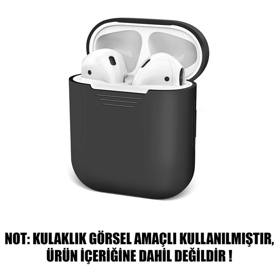 Microsonic Apple AirPods 1 Nesil 2 Nesil Mat Silikon Kılıf Siyah 2