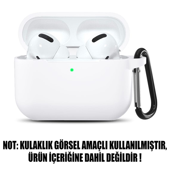 Microsonic Apple AirPods Pro Askılı Mat Silikon Kılıf Beyaz 2