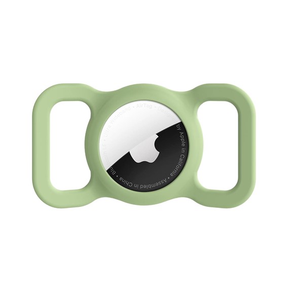 Microsonic Apple AirTag Kılıf Evcil Hayvan için Silikon Boyun Tasma Aparatı Açık Yeşil 1