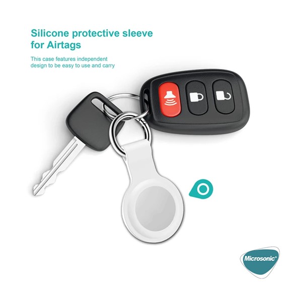 Microsonic Apple AirTag Kılıf Liquid Silicone Protective Case Sarı 4
