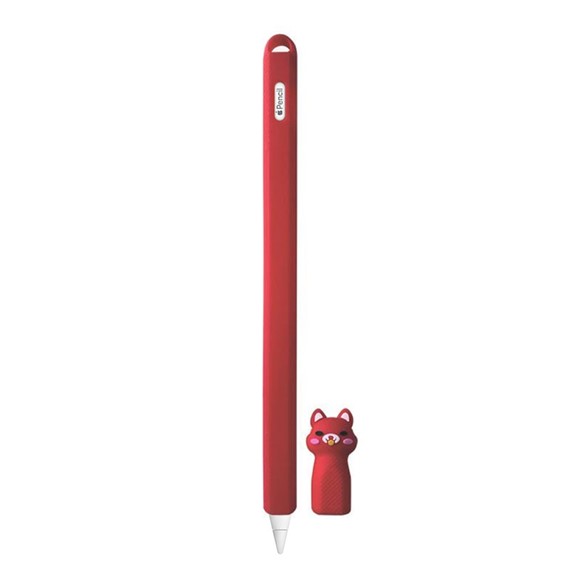 Microsonic Apple Pencil 2 nesil Kılıf Figürlü Silikon Kırmızı 1