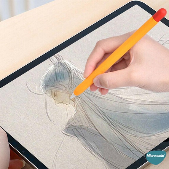 Microsonic Apple Pencil 2 nesil Kılıf Mat Silikon Lila Pembe 7