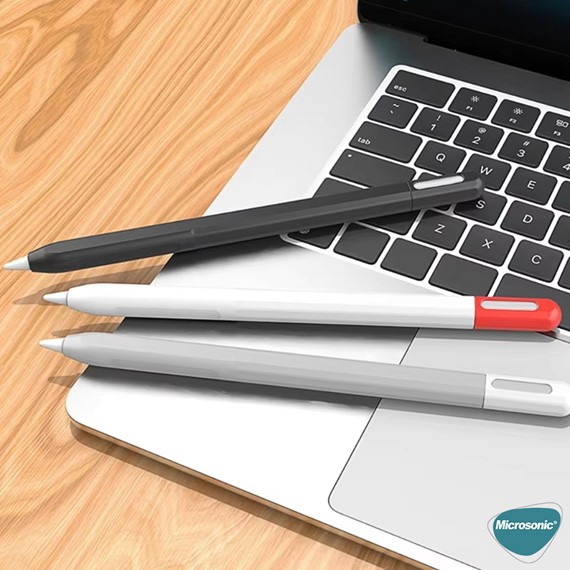 Microsonic Apple Pencil Pro Kılıf Mat Silikon Pembe Lila 4
