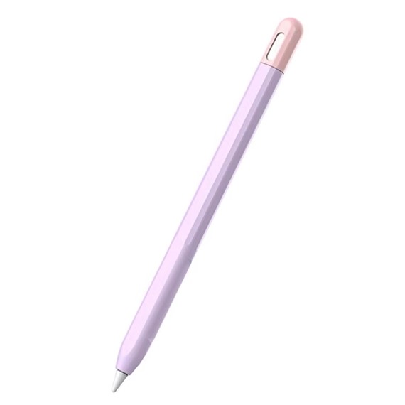 Microsonic Apple Pencil Pro Kılıf Mat Silikon Pembe Lila 1