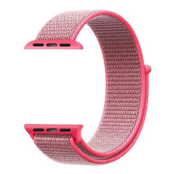 Microsonic Apple Watch Series 1 38mm Hasırlı Kordon Woven Hot Pink 3