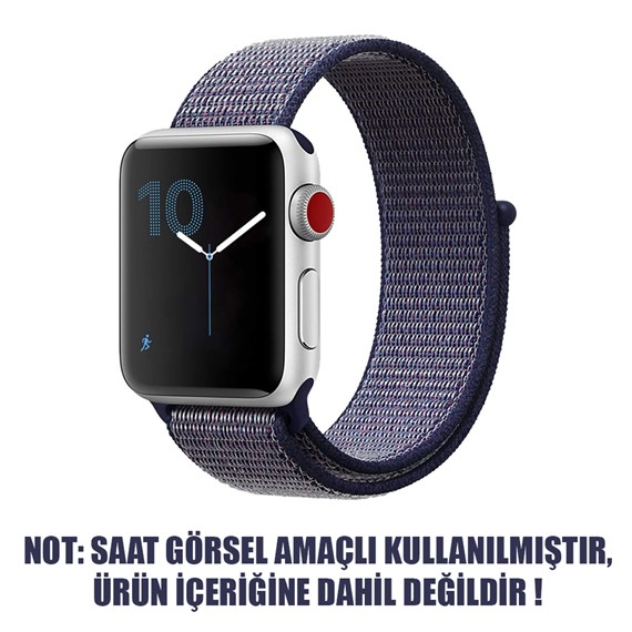 Microsonic Apple Watch Series 2 38mm Hasırlı Kordon Woven Midnight Blue 2