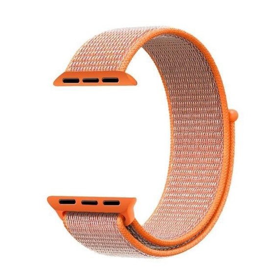 Microsonic Apple Watch Series 2 38mm Hasırlı Kordon Woven Spicy Orange 3