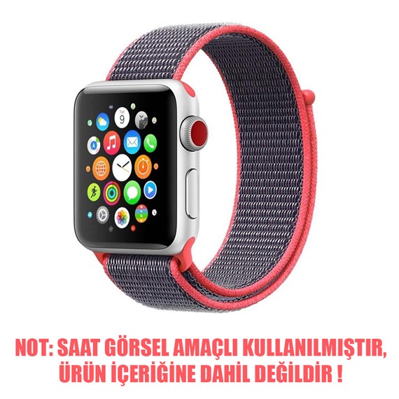 Microsonic Apple Watch Series 4 44mm Hasırlı Kordon Woven Electric Pink 2