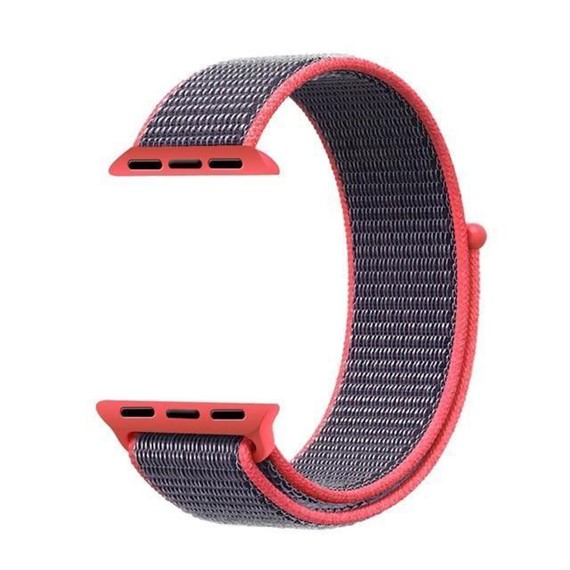 Microsonic Apple Watch Series 4 44mm Hasırlı Kordon Woven Electric Pink 3