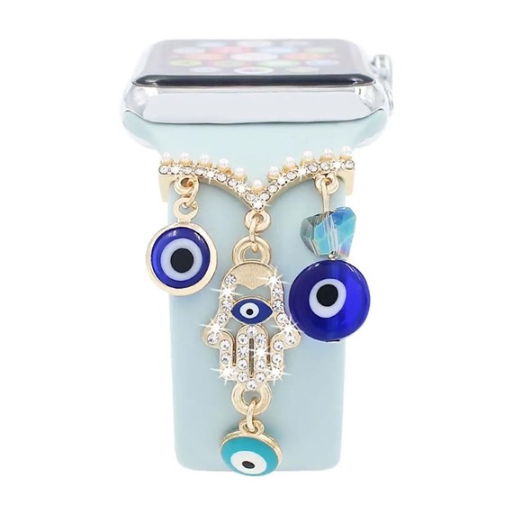 Microsonic Apple Watch Ultra 2 Kordon Süsü Charm Hamsa ve Nazar Boncuğu 1