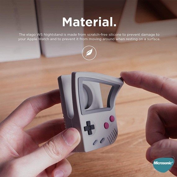 Microsonic Apple Watch Ultra Masaüstü Şarj Standı Gameboy Gri 3