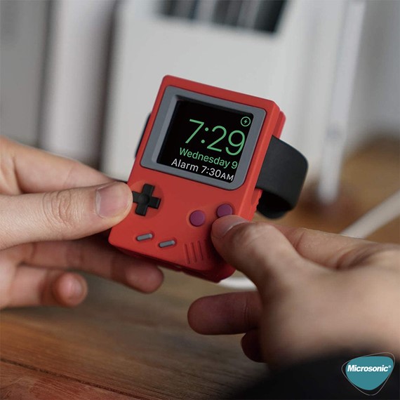 Microsonic Apple Watch Ultra Masaüstü Şarj Standı Gameboy Kırmızı 2