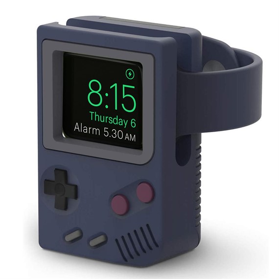 Microsonic Apple Watch SE 2022 44mm Masaüstü Şarj Standı Gameboy Lacivert 1