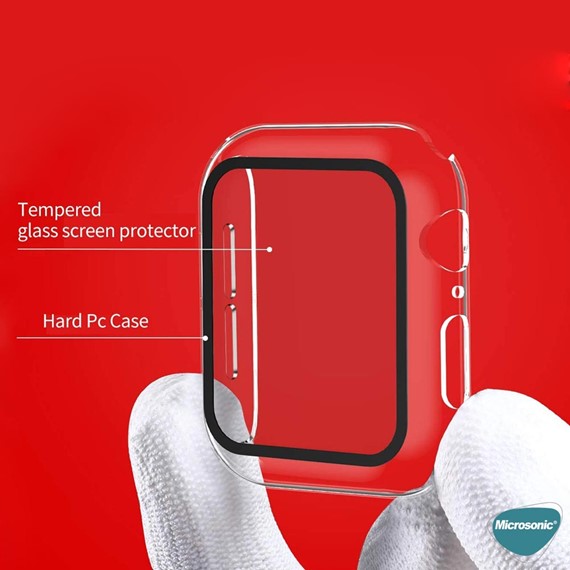 Microsonic Apple Watch Series 3 42mm Kılıf Clear Premium Slim WatchBand Şeffaf 2