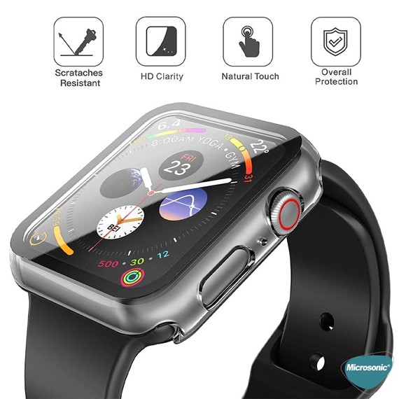 Microsonic Apple Watch Series 6 44mm Kılıf Clear Premium Slim WatchBand Şeffaf 3