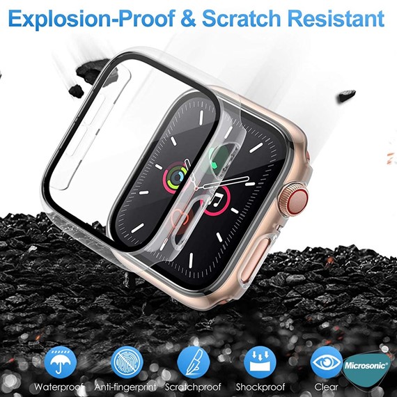 Microsonic Apple Watch Series 6 40mm Kılıf Clear Premium Slim WatchBand Şeffaf 7