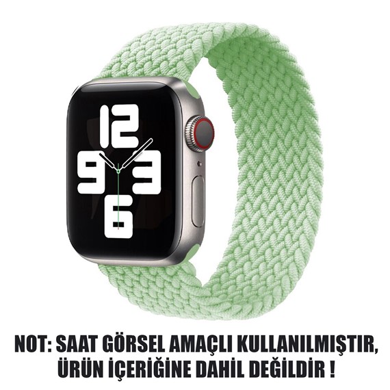 Microsonic Apple Watch Series 4 40mm Kordon Large Size 160mm Knitted Fabric Single Loop Açık Yeşil 2