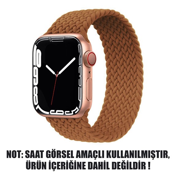 Microsonic Apple Watch Series 4 40mm Kordon Small Size 127mm Knitted Fabric Single Loop Kahverengi 2