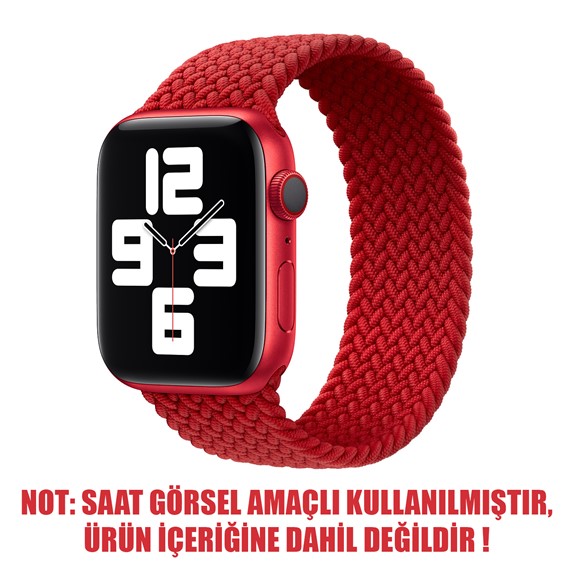 Microsonic Apple Watch Series 4 44mm Kordon Large Size 160mm Knitted Fabric Single Loop Kırmızı 2