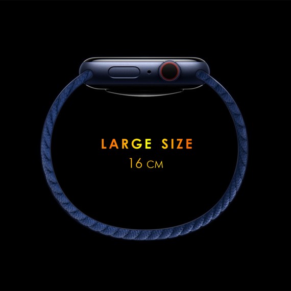 Microsonic Apple Watch Series 9 41mm Kordon Large Size 160mm Braided Solo Loop Band Turuncu 3