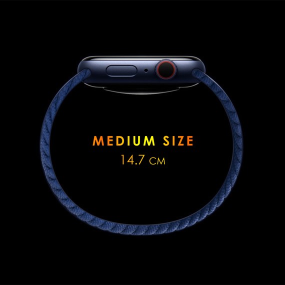 Microsonic Apple Watch Series 8 45mm Kordon Medium Size 147mm Knitted Fabric Single Loop Beyaz 3