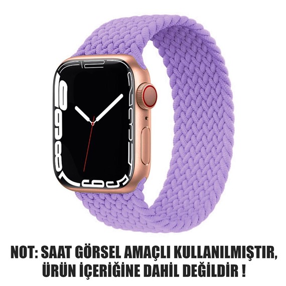 Microsonic Apple Watch Series 3 38mm Kordon Large Size 160mm Knitted Fabric Single Loop Lila 2