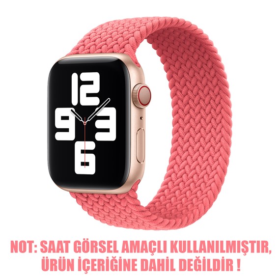 Microsonic Apple Watch Series 4 44mm Kordon Medium Size 147mm Knitted Fabric Single Loop Pembe 2