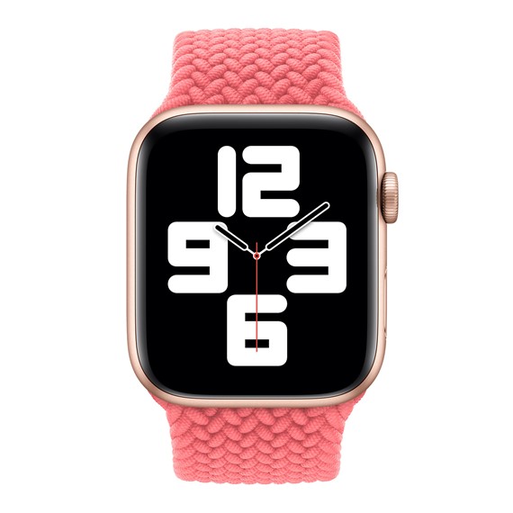 Microsonic Apple Watch Series 4 44mm Kordon Medium Size 147mm Knitted Fabric Single Loop Pembe 4