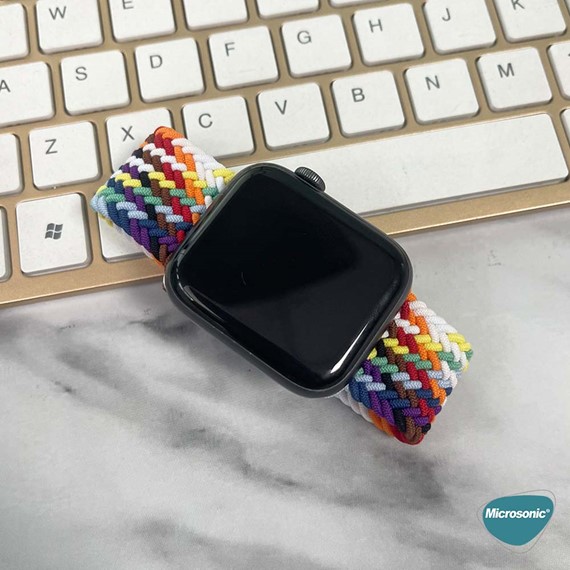 Microsonic Apple Watch Series 5 40mm Kordon Small Size 127mm Knitted Fabric Single Loop Pride Edition 4