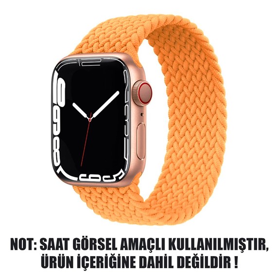 Microsonic Apple Watch Series 4 44mm Kordon Medium Size 147mm Knitted Fabric Single Loop Turuncu 2