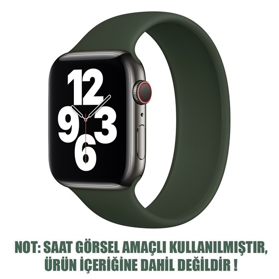 Microsonic Apple Watch Series 7 41mm Kordon Medium Size 145mm New Solo Loop Koyu Yeşil 2