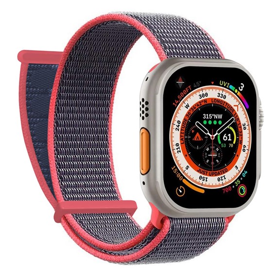 Microsonic Apple Watch SE 2022 40mm Hasırlı Kordon Woven Koyu Pembe 1