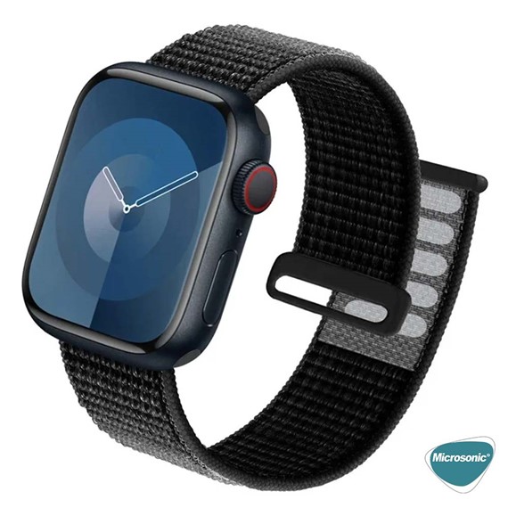 Microsonic Apple Watch SE 2022 40mm Hasırlı Kordon Woven Koyu Yeşil 2