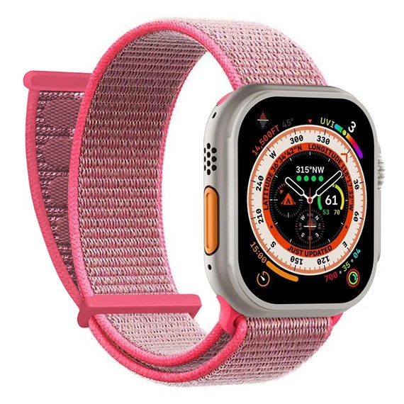 Microsonic Apple Watch SE 2022 40mm Hasırlı Kordon Woven Pembe 1