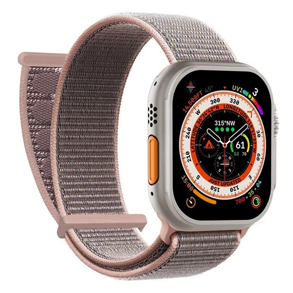 Microsonic Apple Watch SE 2022 40mm Hasırlı Kordon Woven Rose Gold 1